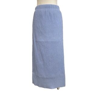 all:row Periwinkle Blue Crinkle Y2K Style Straight Midi Skirt